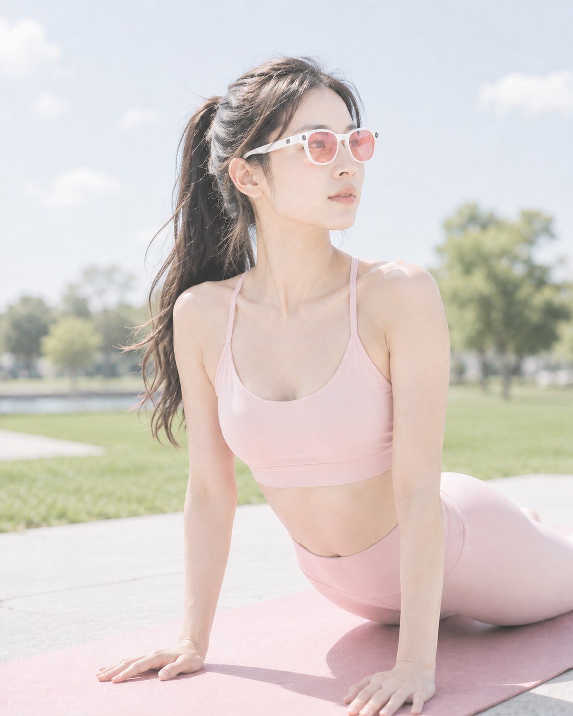 戴着 MYSK 在户外运动